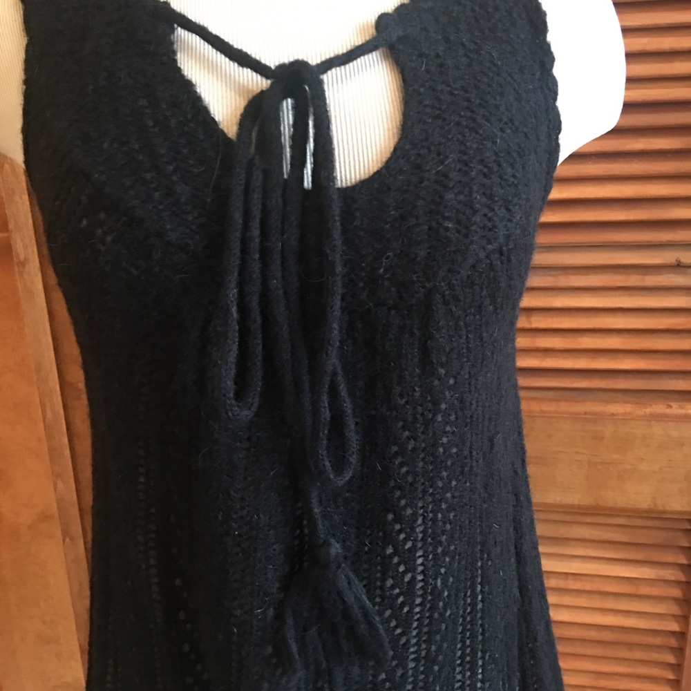 💜 Black knit long shirt/dress/swimsuit cover - Picture 2 of 7